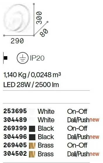 Aplica LED design modern circular OZ AP dali alba