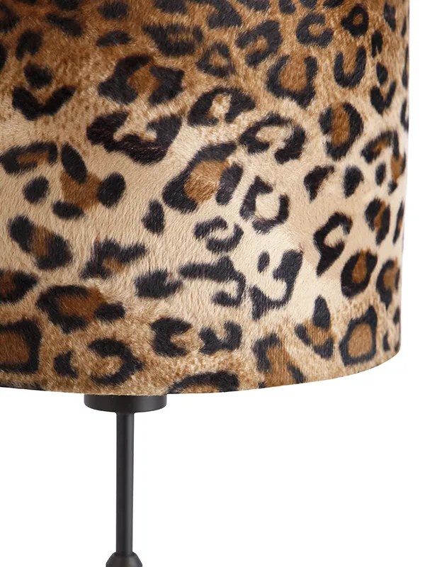 Lampă de masă umbră de catifea neagră design leopard 25 cm - Parte