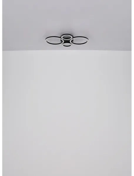 Plafonieră LED Globo 48039-40 LORETTA LED/40W/230V d. 35,5x53 cm negru