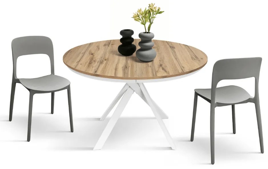 MASA ROTUNDA EXTENSIBILA LILA -PICIOR METALIC-BLAT RUSTIC - PICIOR NEGRU