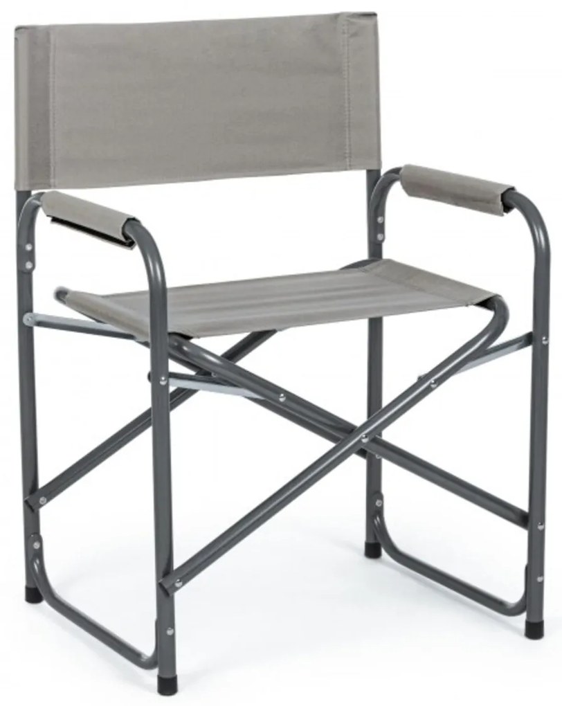 Scaun pentru gradina, Olbia, Bizzotto, 55x47x78 cm, pliabil, otel/poliester, gri
