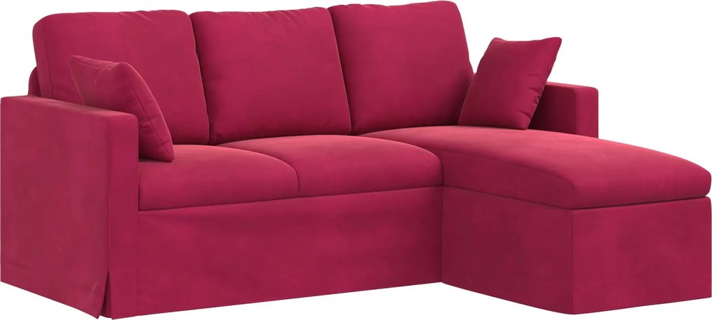 vidaXL Canapea Roșu Vin 198 x 134 x 80 cm Catifea