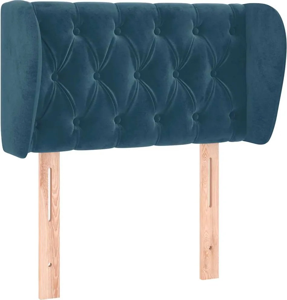 vidaXL Tăblie pat cu aripioare albastru închis 83x23x78/88 cm catifea