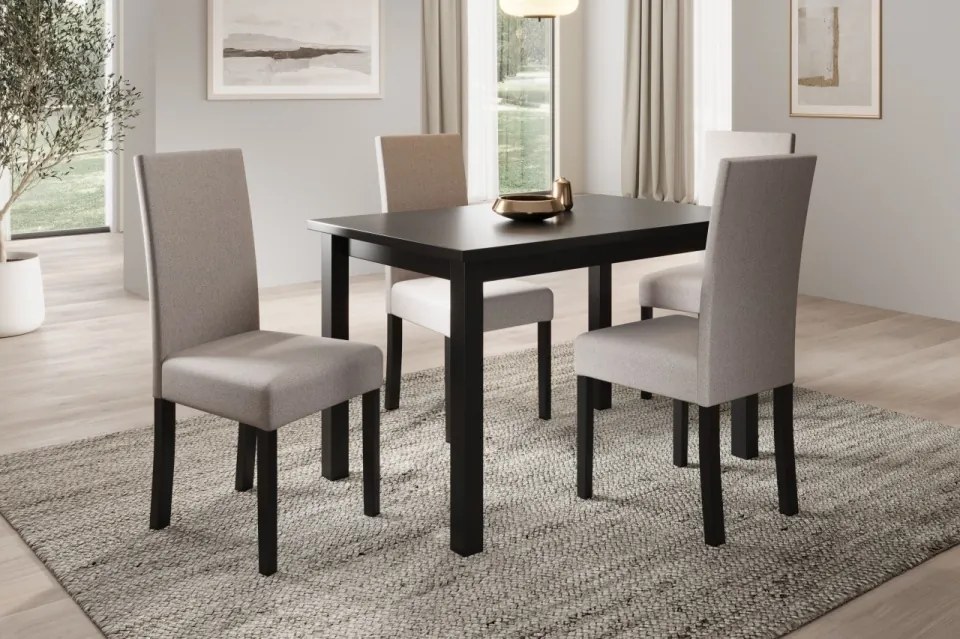 Scaun tapitat, din lemn, Nola II, ADRK Furniture (Culoare: Nuc inchis / Opium 20)