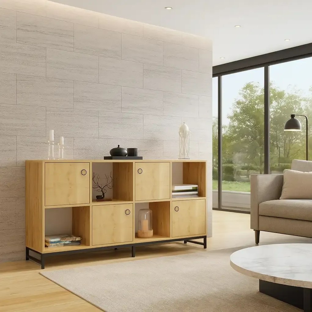 Consola Paola culoare stejar 160x85x40 cm