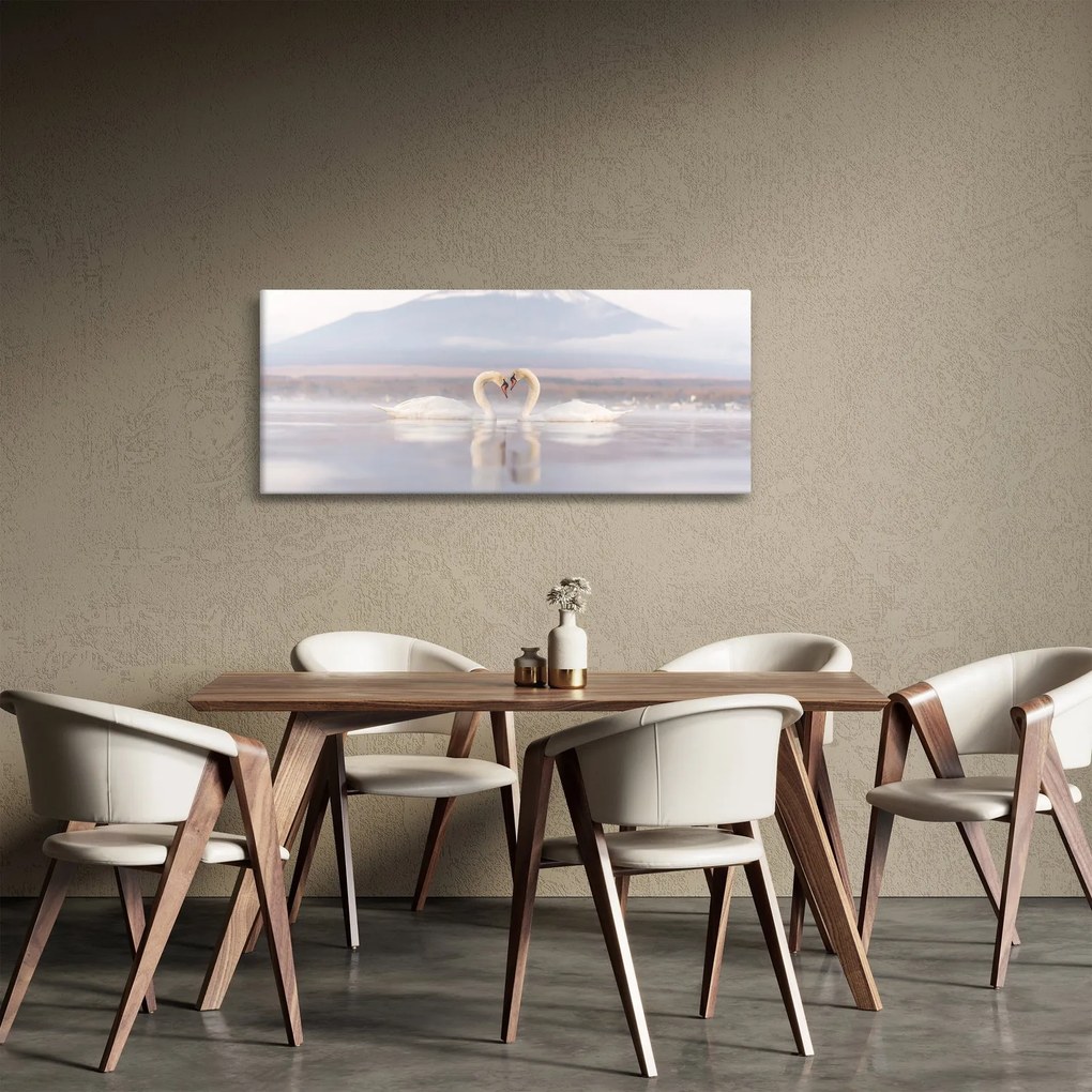 Tablou - Lebede îndrăgostite (120x50 cm)