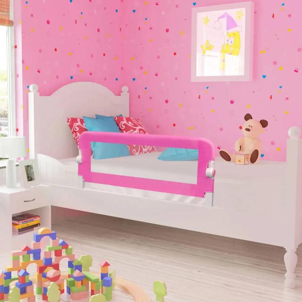Balustrada de protectie pat copii, 2 buc., roz, 102x42 cm 2, Roz, 102 x 42 cm