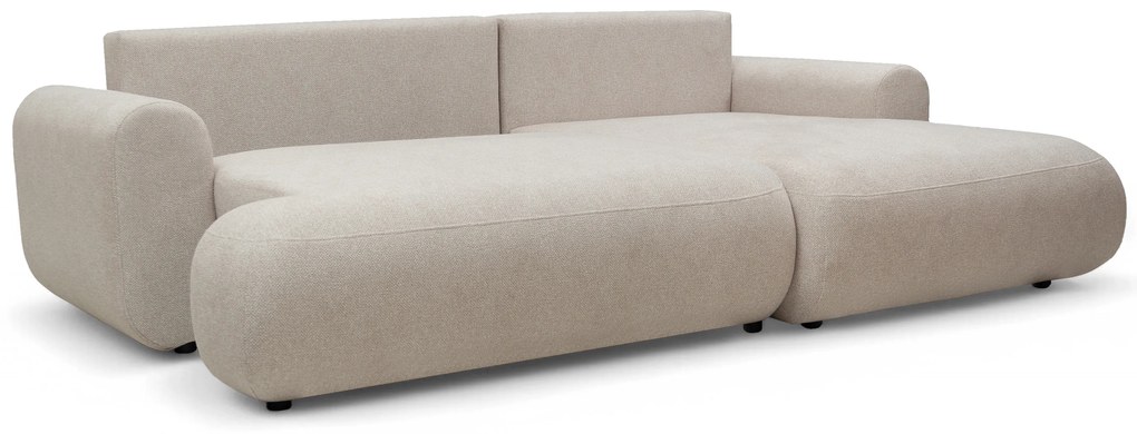 Colțar extensibil cu funcție de dormit Lotulis Mini dreapta - crem material hidrofob Blur 01