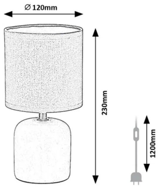 Lampa de masa ceramica si abajur alba Daphni