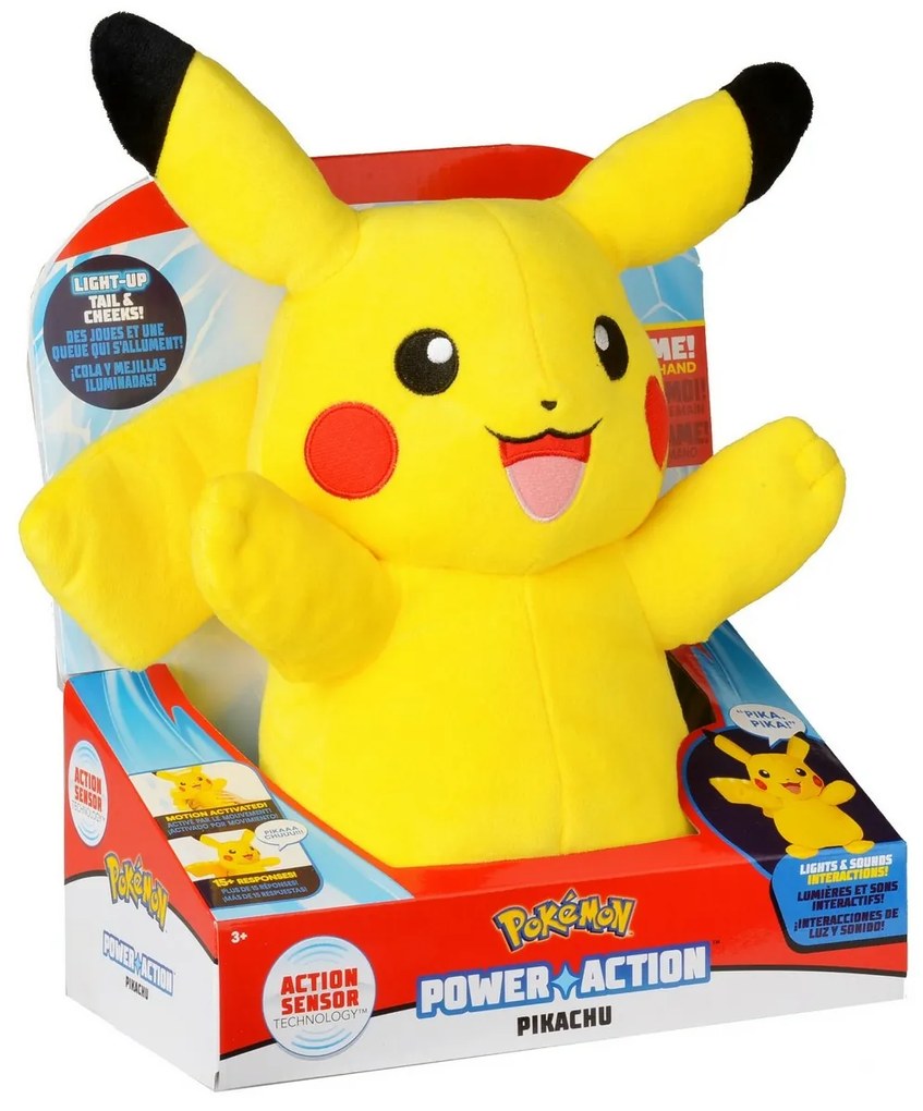 Pluș interactiv Pokémon Pikachu, 30 cm