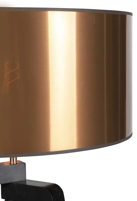 Lampă de podea neagră cu abajur din cupru 50 cm - Puros