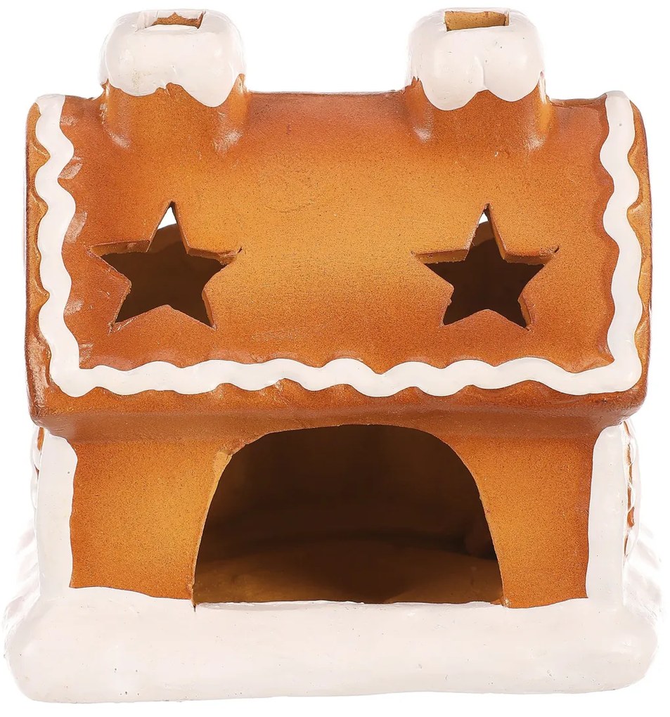 Sfeșnic Perníkový domeček, ceramică, 8 cm