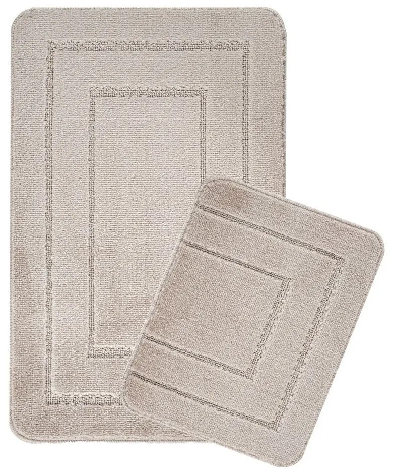 Covorașe de baie maro deschis 2 buc. 50x80 cm Cerceve – Foutastic