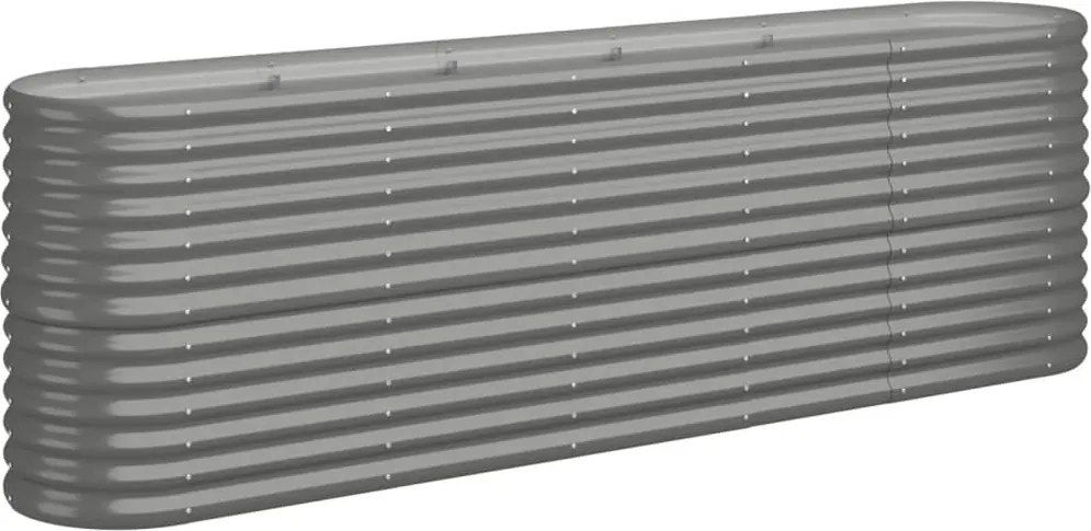 vidaXL Strat înălțat grădină gri 224x40x68cm oțel galvanizat