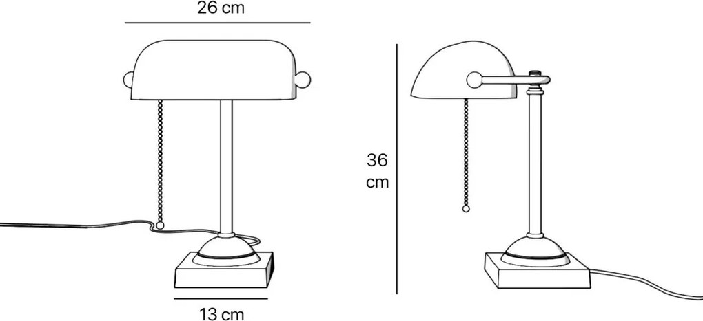 Lampa de birou din alama design clasic Banker