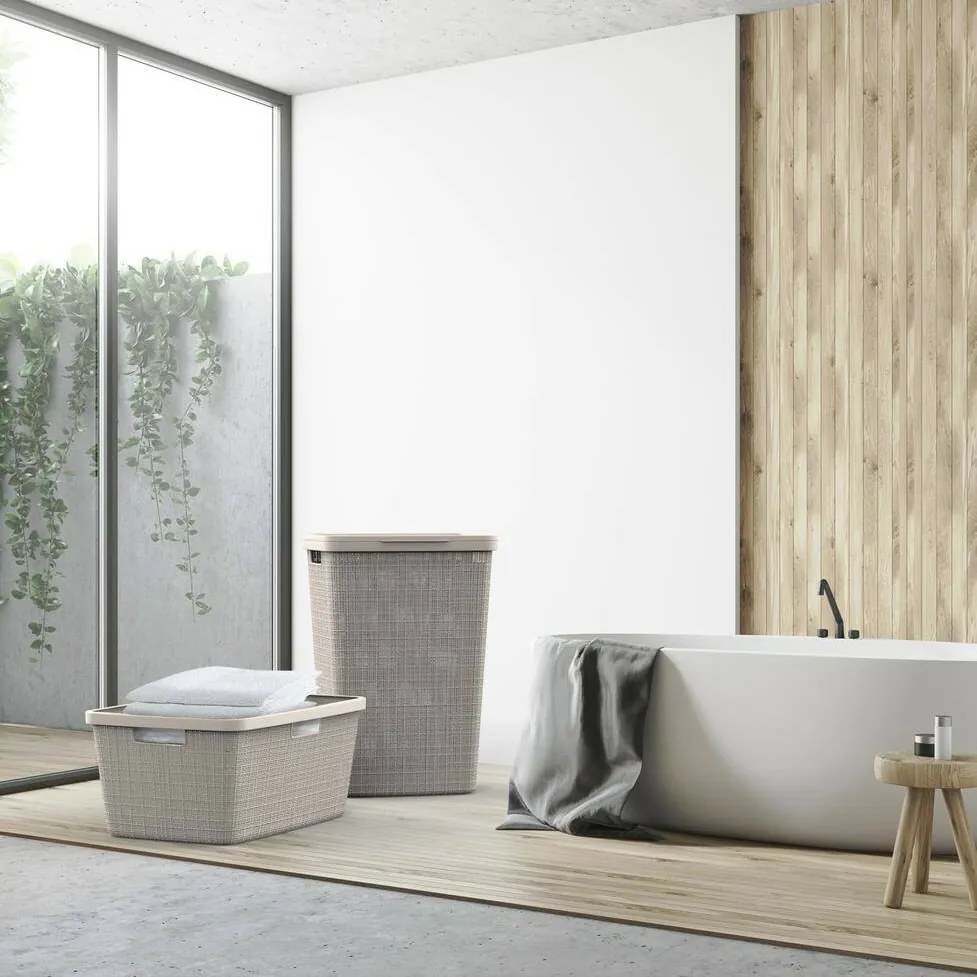 Curver Coș pentru rufe murdare Jute 58 l, taupe