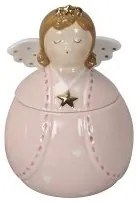 Recipient Angel din ceramica roz 12 cm