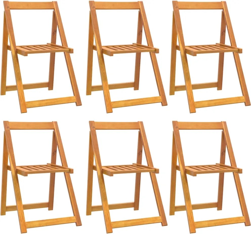 vidaXL Scaune de grădină pliabile, 6 buc., lemn masiv acacia