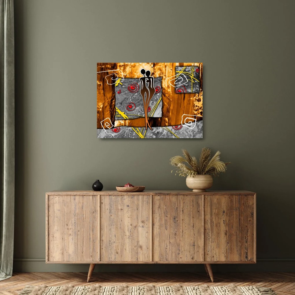 Tablou pe sticlă picturii străveche (70x50 cm)
