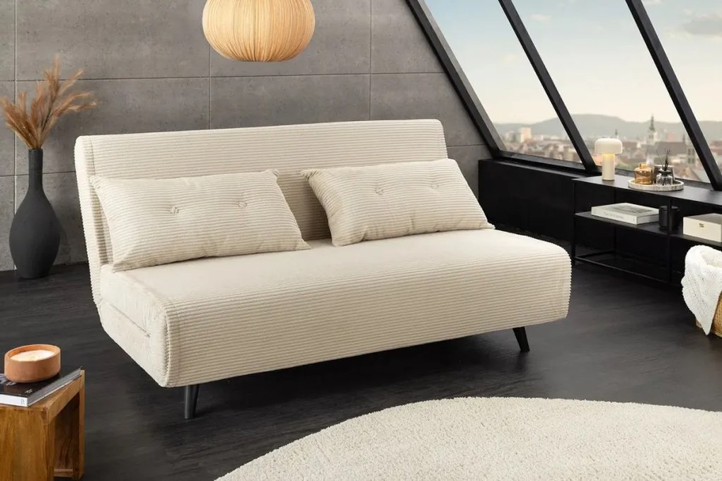 Fotoliu Pat SMART MULTIFUNCTION 140cm catifea raiata bej