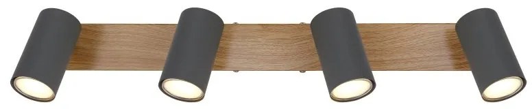 Plafoniera cu 4 spoturi directionabile design modern ROBBY gri grafit
