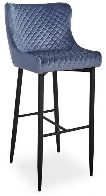 Supermobel Scaun bar COLIN B H-1 VELVET, 42x109x46, bluvel 14 - gri