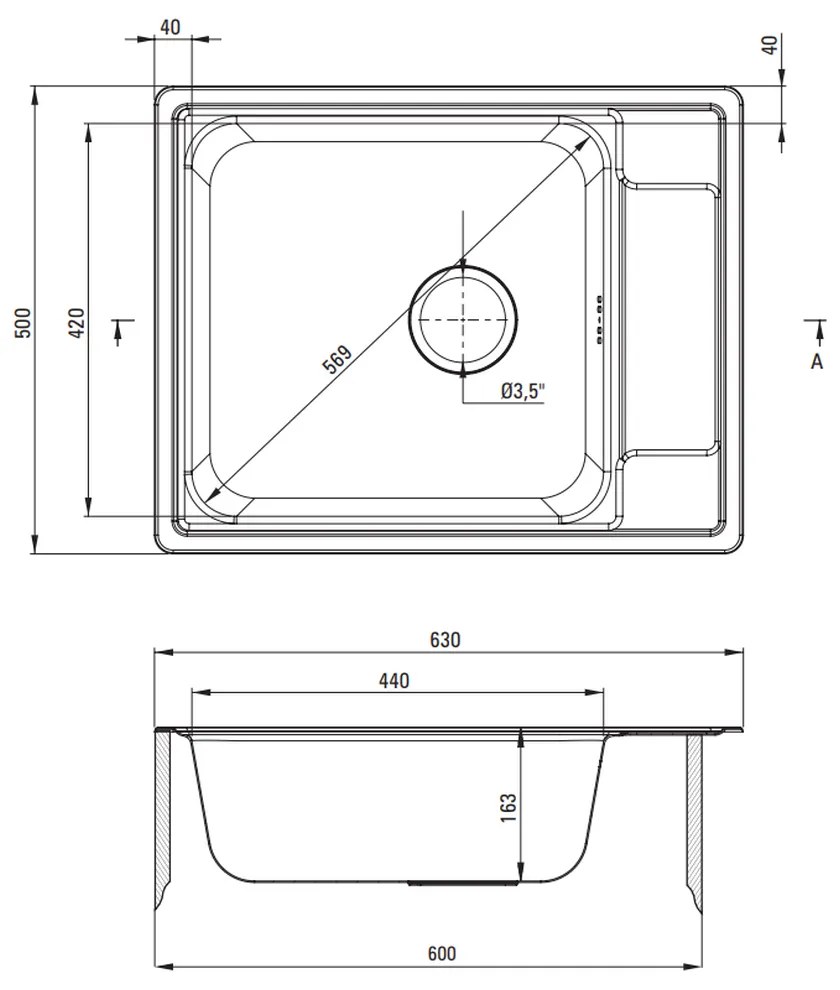 Chiuveta bucatarie inox satin Deante Soul, cu o cuva si picurator