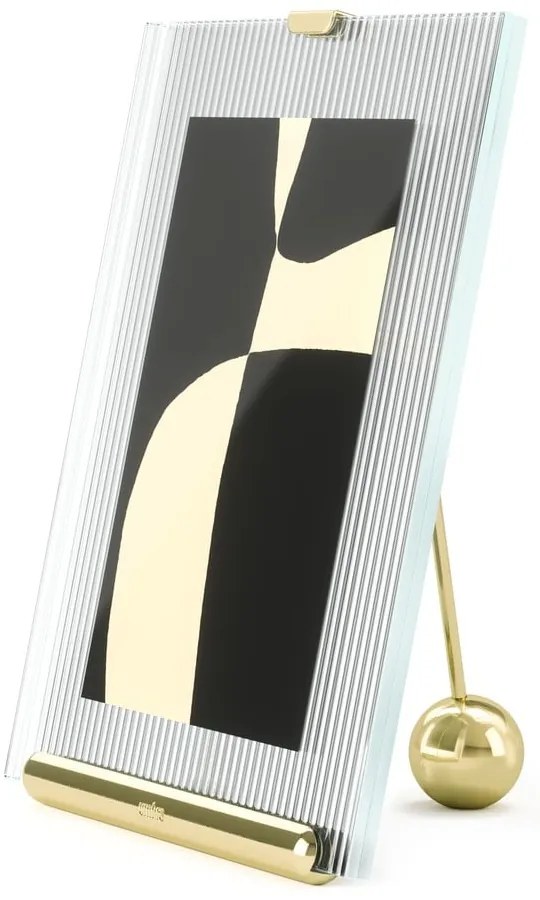 Ramă foto aurie cu picior de susținere din sticlă 16x20 cm Flute – Umbra