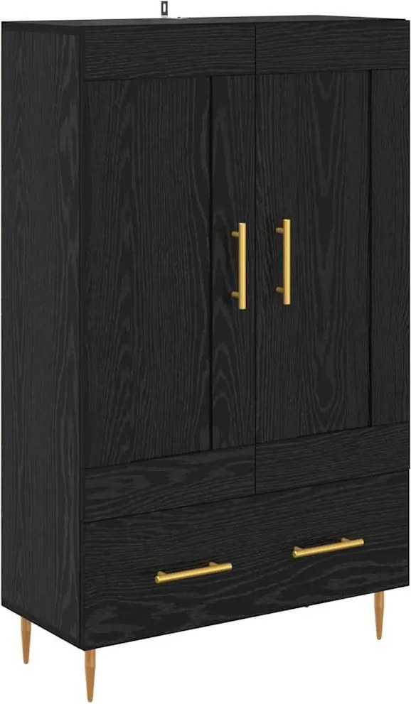 vidaXL Bufet cu sertar Stejar Negru 69,5 x 31 x 115 cm Lemn compozit