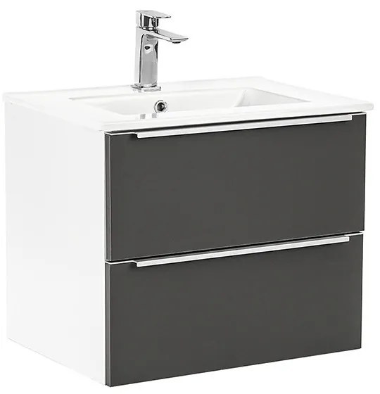 Dulap inferior Vario Trim 60 cu lavoar alb-antracit