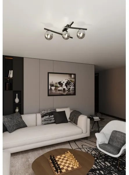 Plafonieră SMART 3xE14/10W/230V negru/gri