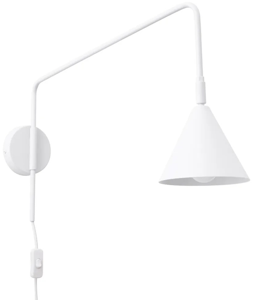 Aplică de perete albă cu alimentare la priză Zylo – Sollux