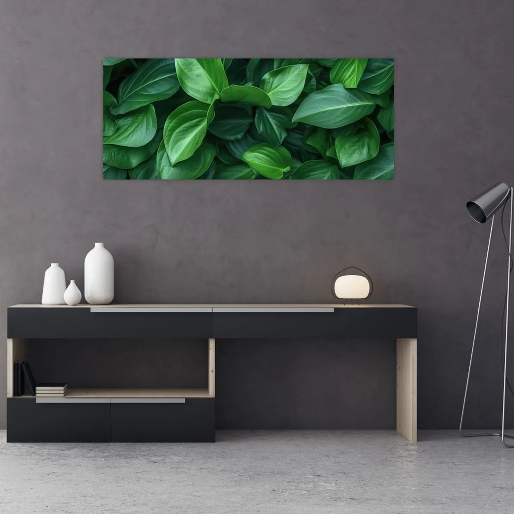 Tablou - Frunze verzi (120x50 cm)
