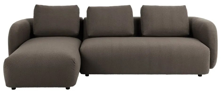 Colțar gri/maro cu tapițerie din stofă bouclé (colț stânga) Imola – Bonami Selection