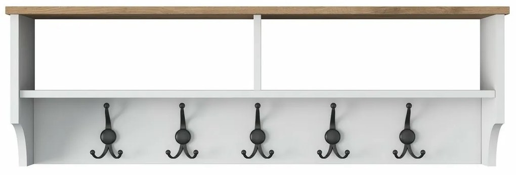 Cuier de perete Polo White and Walnut