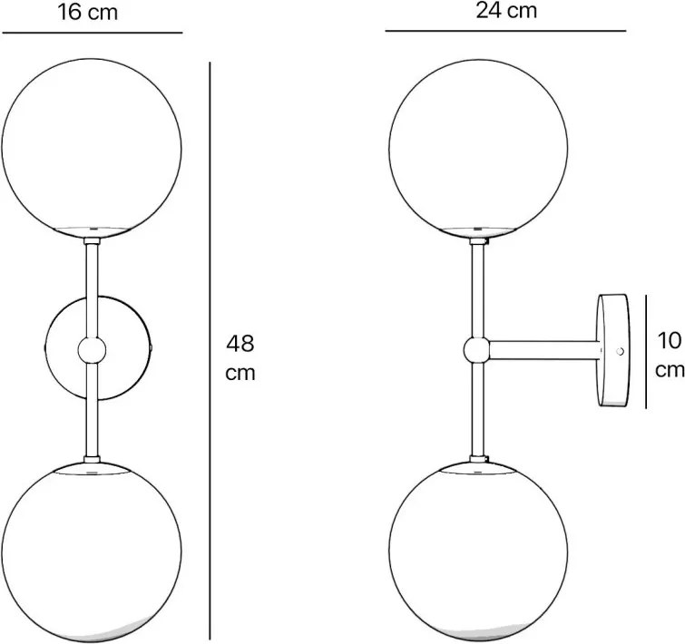 Aplica de perete din alama si sticla Musa