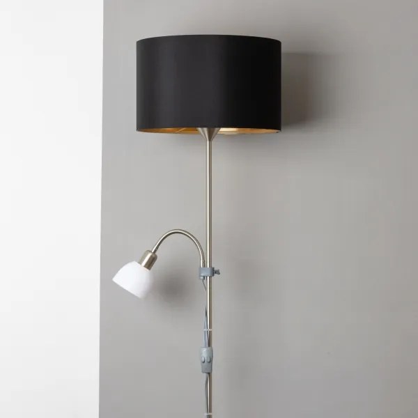 Brilagi - Lampă de podea CERIA 1xE27/100W/230V + 1xE14/25W crom mat/negru