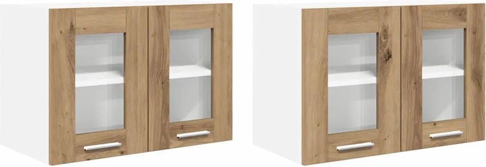 vidaXL Dulap suspendat Riga 2 pcs Stejar Artizanal 60 x 31 x 40 cm