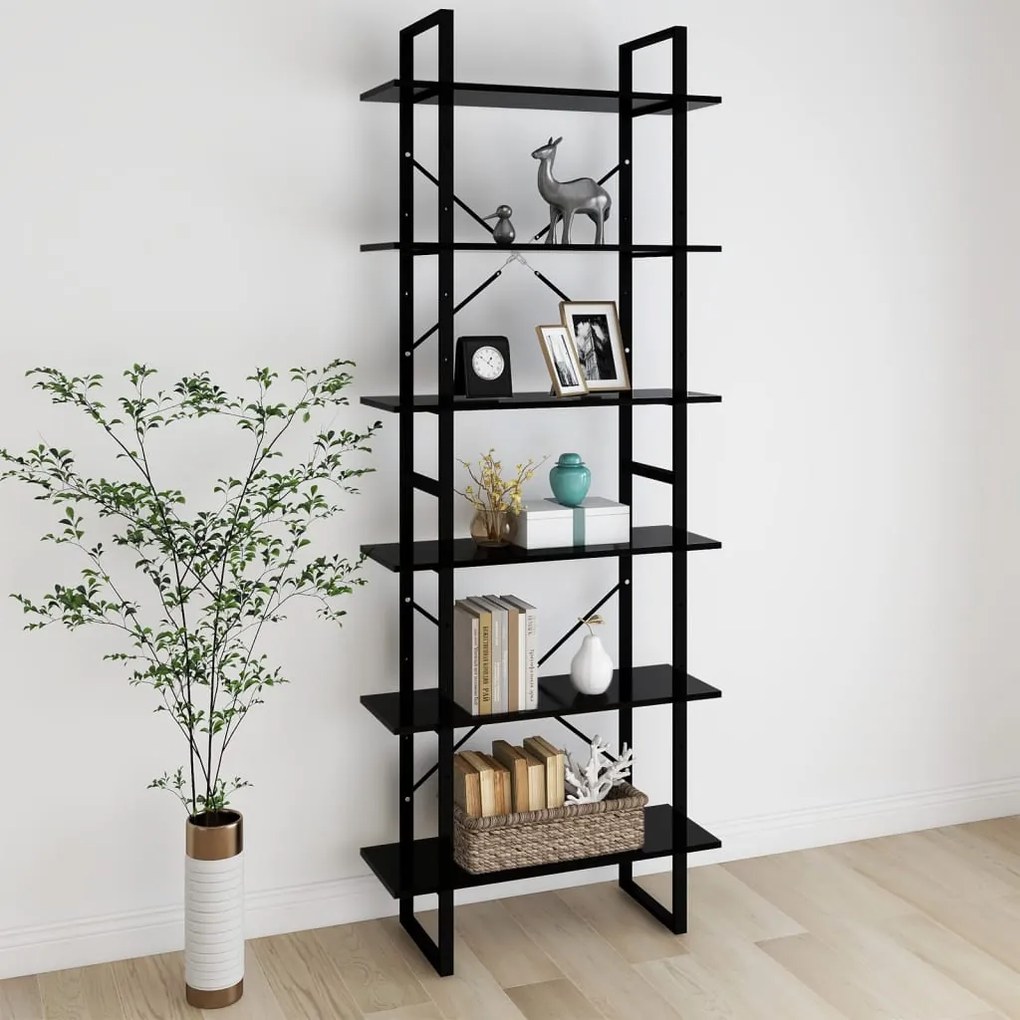 806538 vidaXL Dulap înalt, negru, 80x30x210 cm, PAL