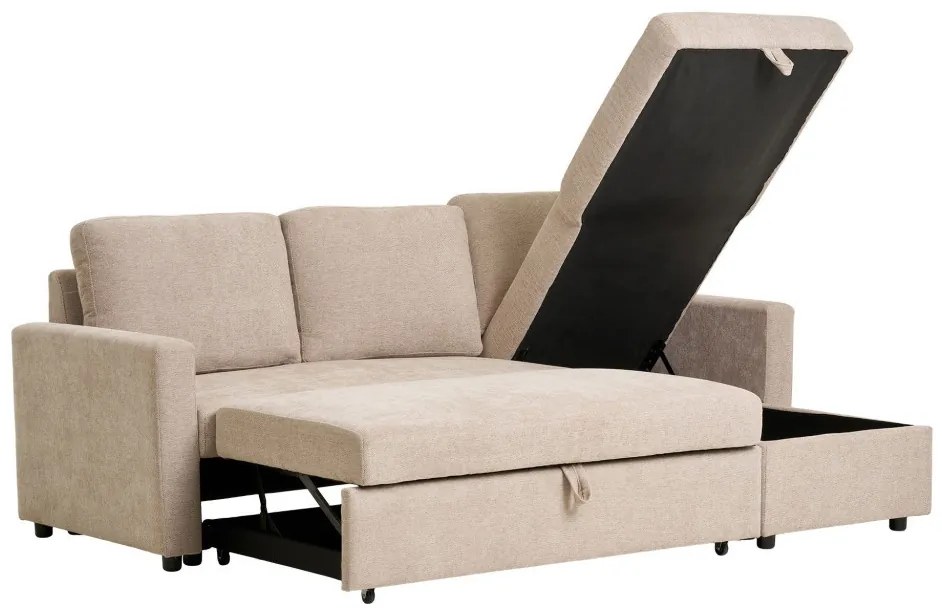 Canapea extensibilă Belfast, nisip închis, cu picioare naturale, HN1085