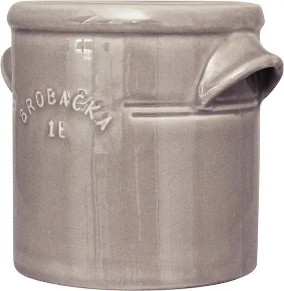 Ghiveci din ceramică glazurată manual 1L bej, „Brobacka"