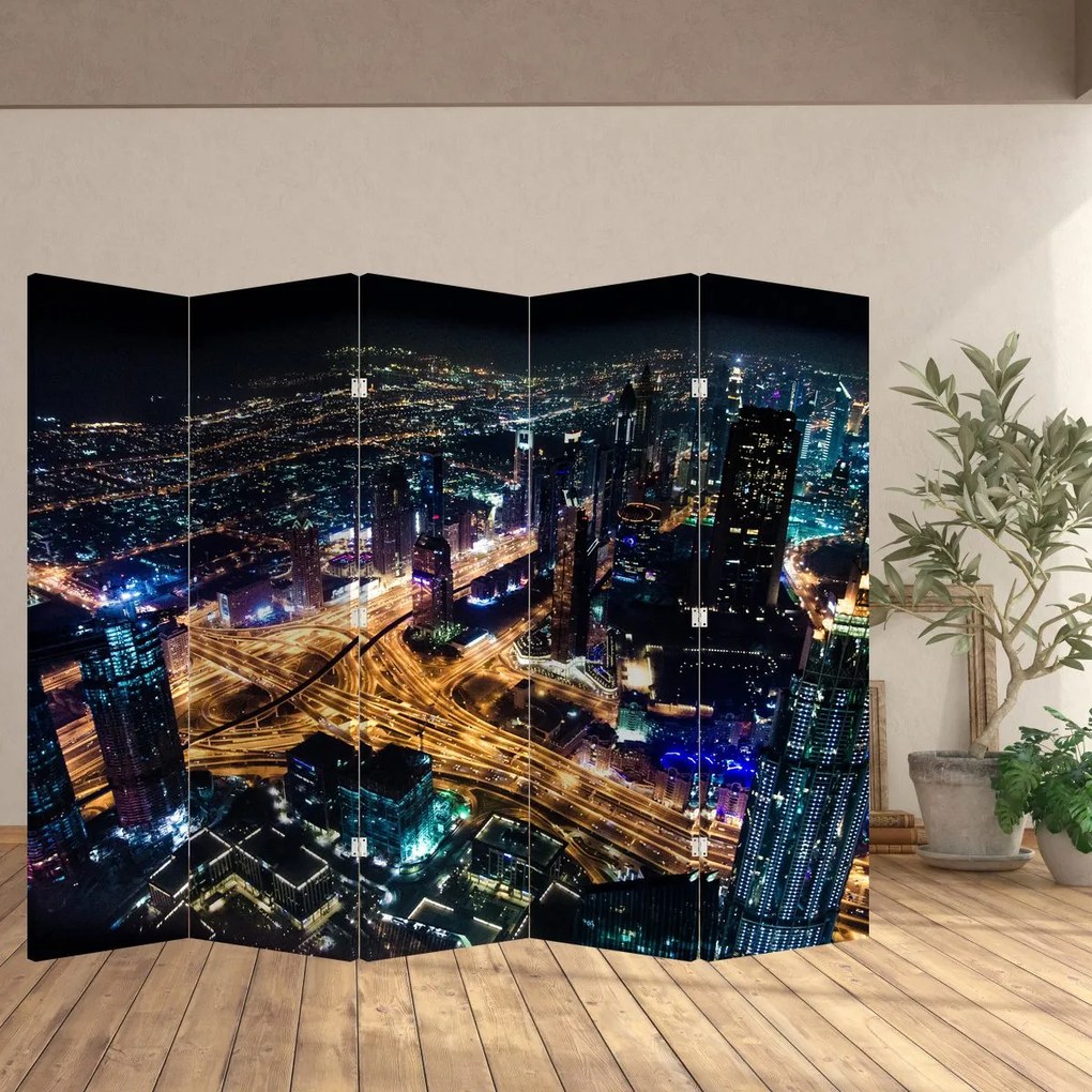 Paravan - Oraș nocturn (210x170 cm)