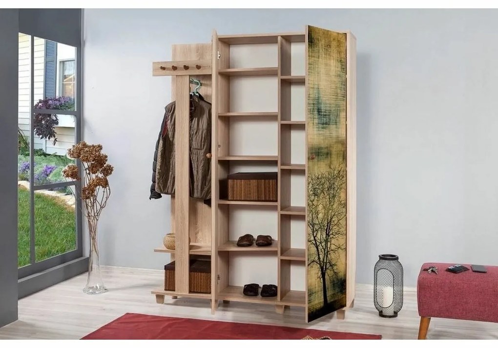 Cuier cu dulap Garmanto Tree Sonoma Oak Double