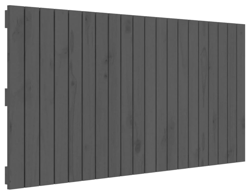 824840 vidaXL Tăblie de pat pentru perete, gri, 127,5x3x60 cm, lemn masiv pin
