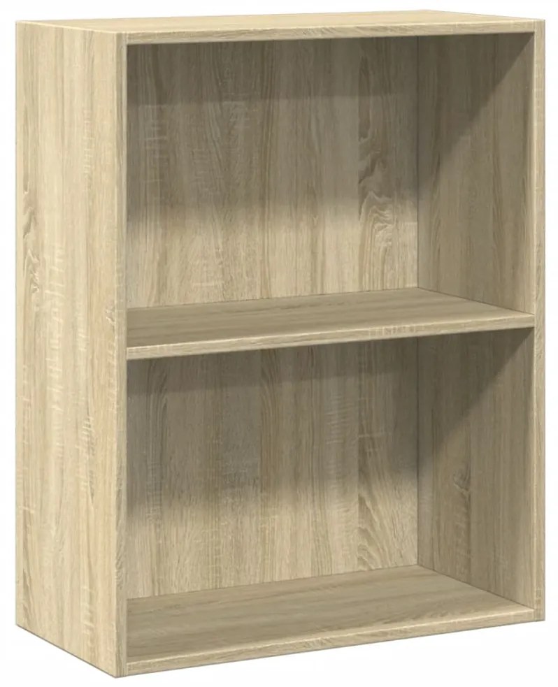 800966 vidaXL Bibliotecă cu 2 rafturi, stejar Sonoma, 60 x 30 x 76,5 cm, PAL