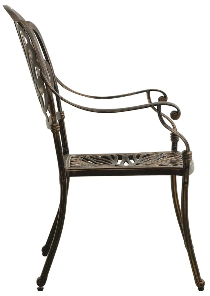 Set mobilier bistro, 3 piese, bronz, aluminiu turnat Bronz, 3
