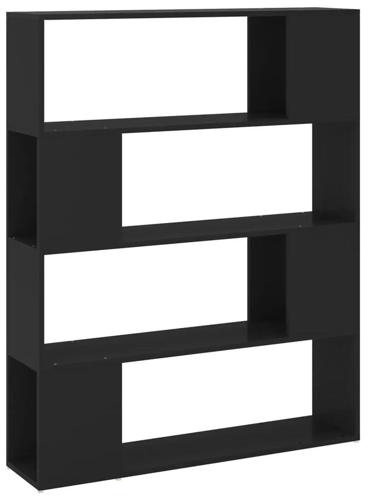 809189 vidaXL Bibliotecă/Separator cameră, negru, 100x24x124 cm