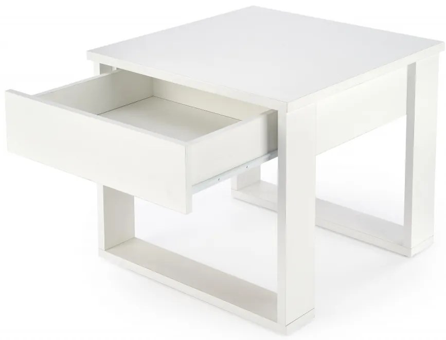 Masuta de cafea Nea patrata alba L60 cm