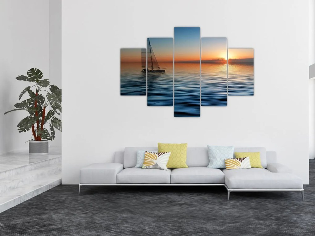 Tablou - Bărci cu vele pe mare (150x105 cm)