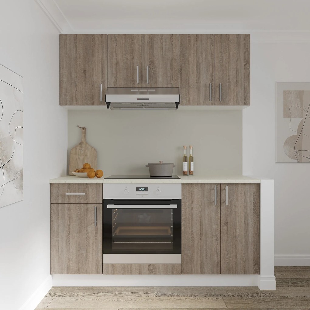 Corp Baza Karo, 1 Sertar, 1 Usa, Stejar Sonoma Inchis/Alb, 40 x 50 x 80 cm